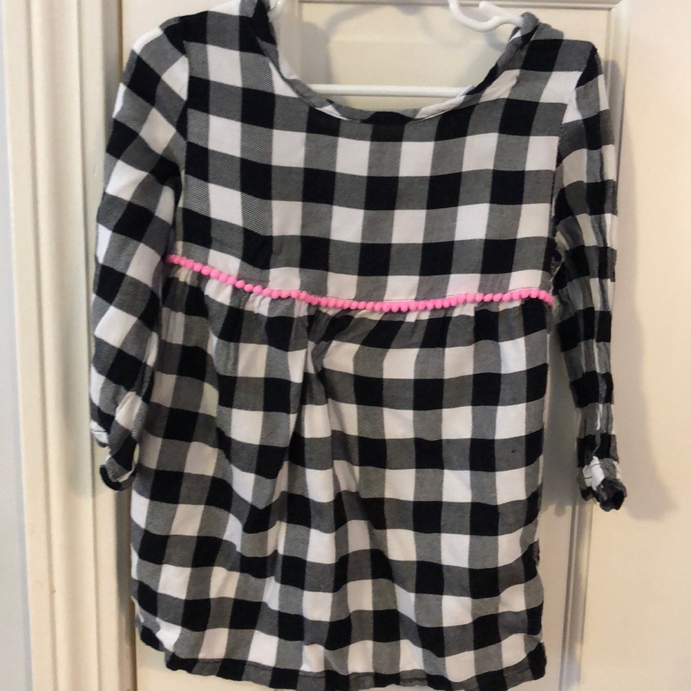 Girls Black Plaid Shirt Size 5T
